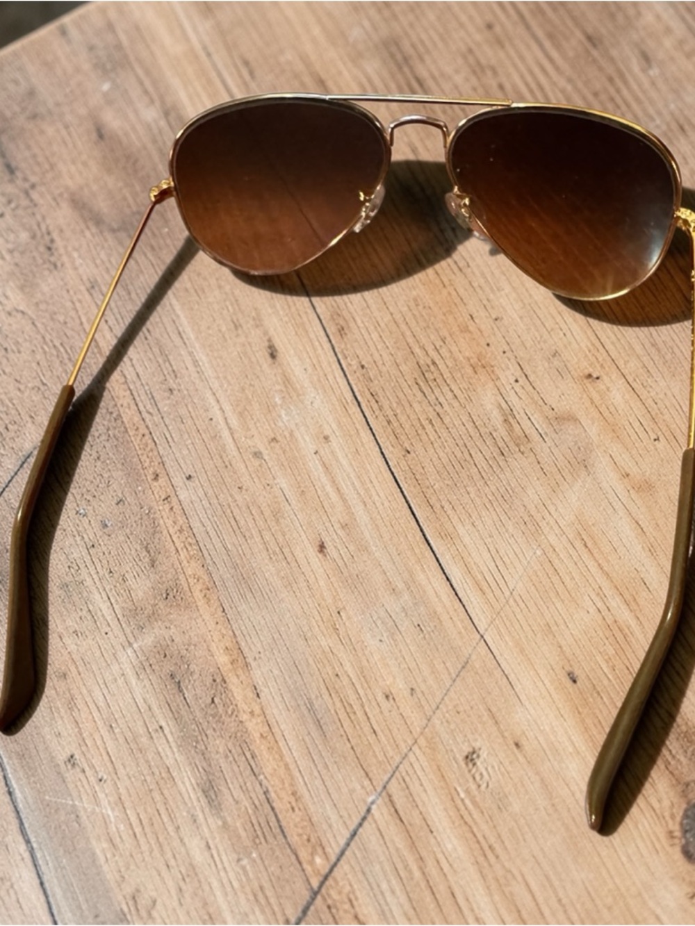 Ray-Ban Aviator Sunglasses - Gold Frame with Brown Lenses - Picture 4 of 12